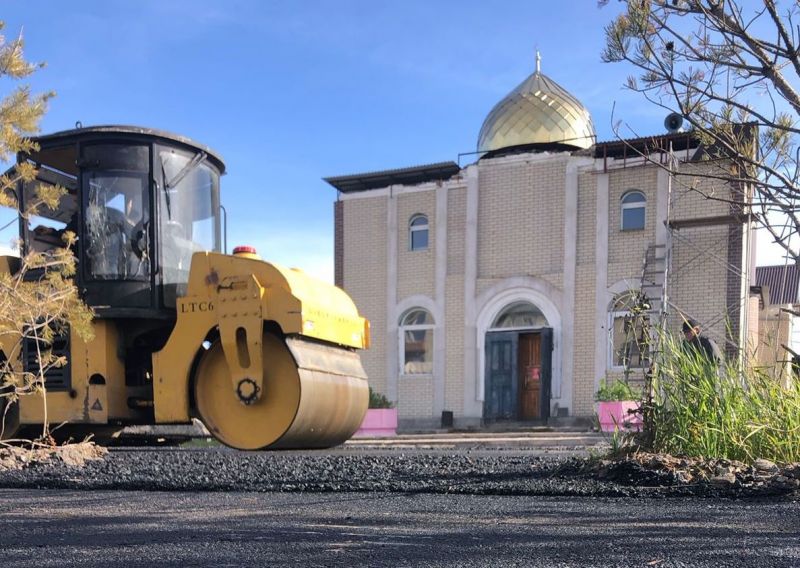 «Нұр» мешітінің ауласына жаңа тас жолы төселді