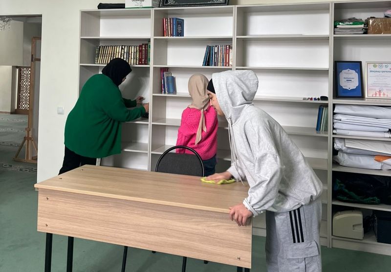 «Төлеутай ата» мешітіне тазалық жұмыстары жүргізілді