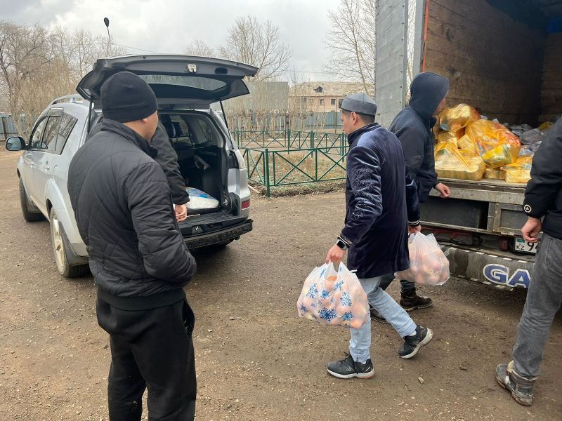 Қарағайлы кентінде азық-түлік үлестірілді