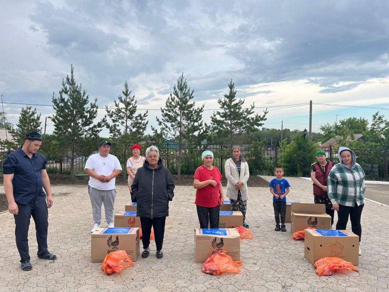 «Балкен ана» мешітінде 50 отбасыға құрбандық еті үлестірілді