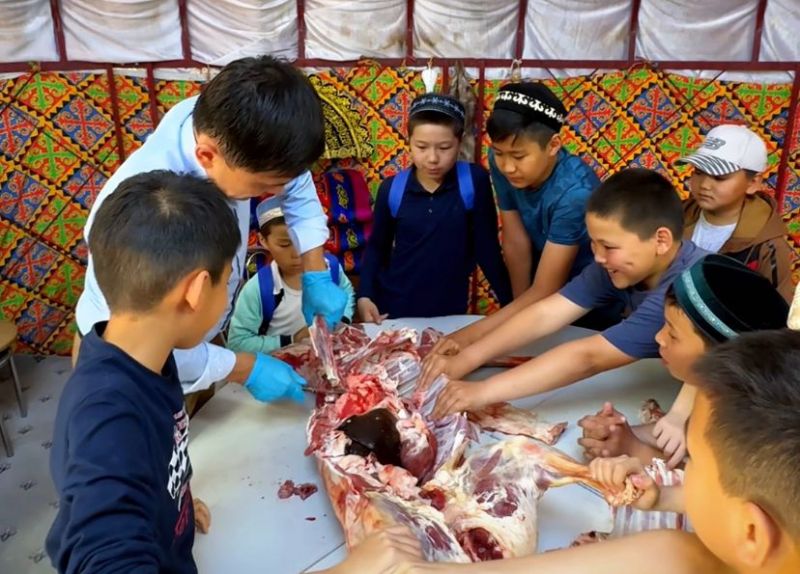 Мешіт шәкірттеріне ет мүшелеуден сабақ өтті 