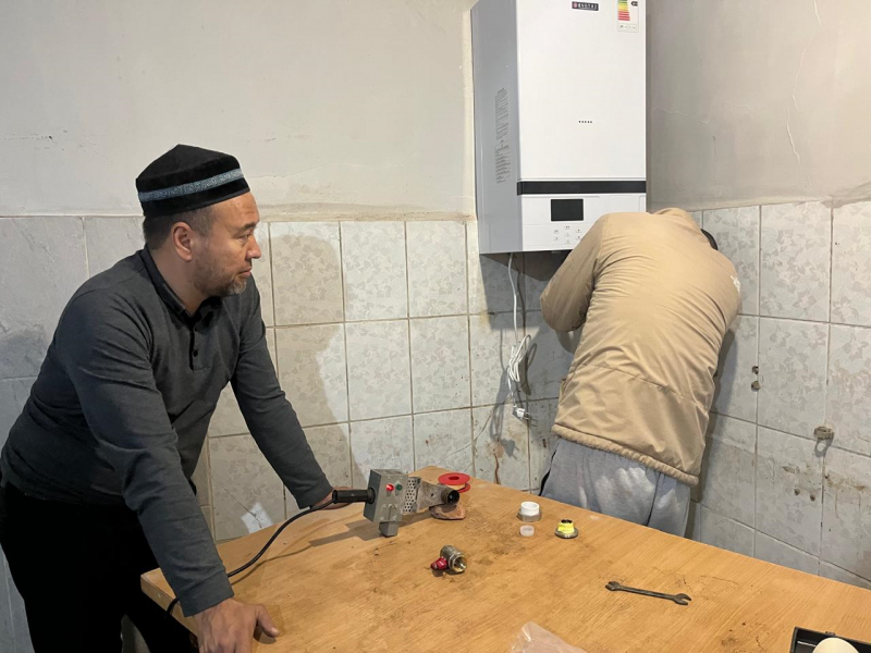 Ақтау кентінің мешітіне газбен жылыту құрылғысы орнатылды