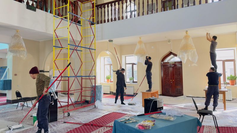 «Әлихан Бөкейхан» мешіті жөндеу жұмысын жүргізіп жатыр