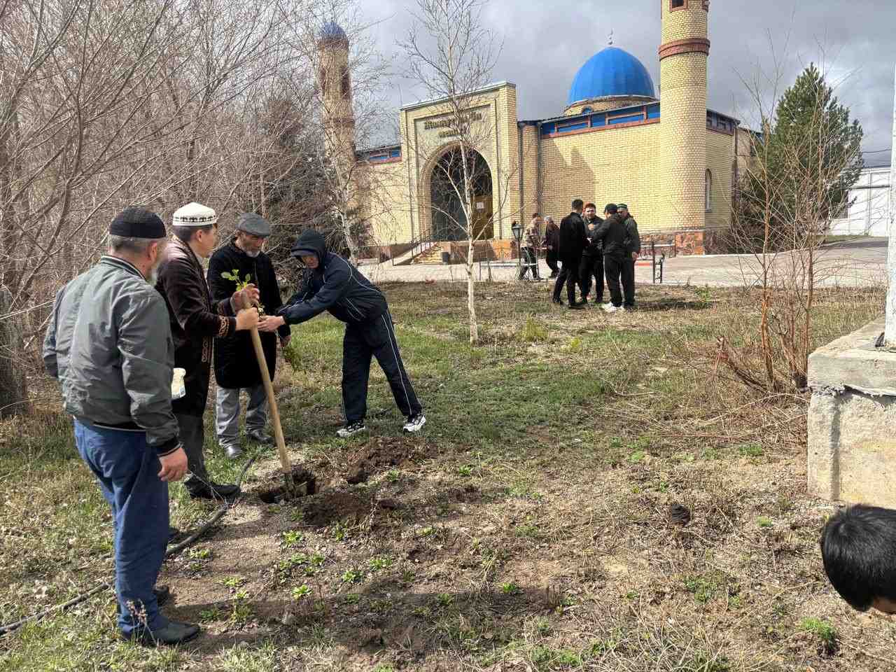 Жанқұтты би мешітінде көгалдандыру жұмыстары жүргізілді