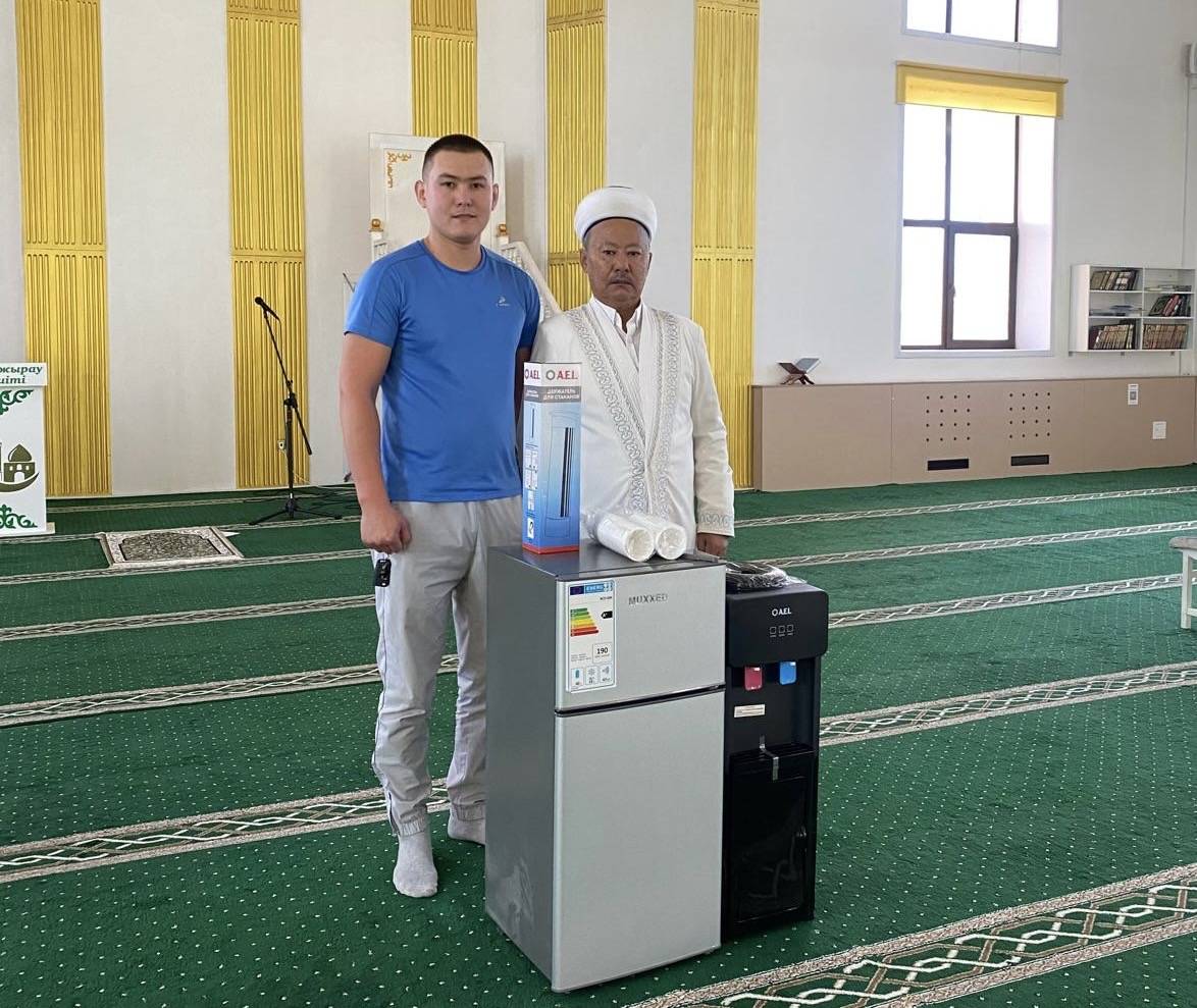 «Бұқар Жырау» мешітіне қажетті техникалар уақып етілді
