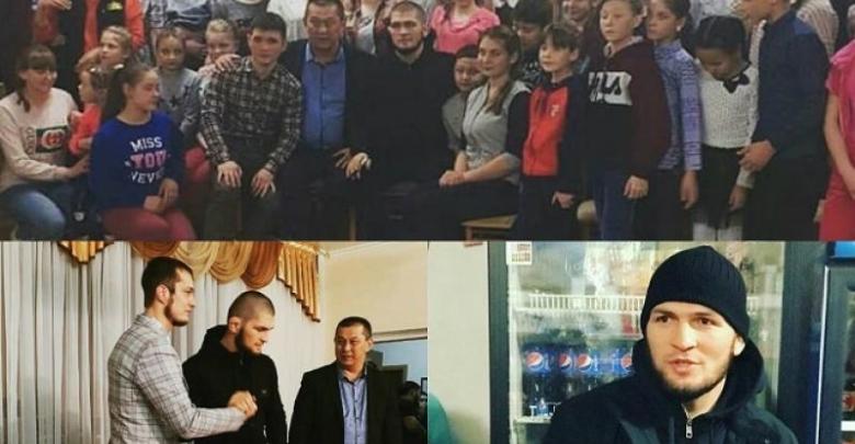 Хабиб Нурмагомедов побывал в карагандинском детском доме