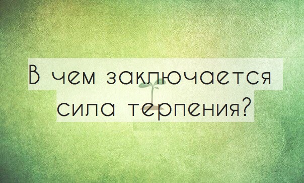 В чем заключается сила терпения?